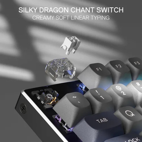 Vista 4 de Redragon K556 SE - Teclado para juegos con cable, teclado mecánico de intercambio en caliente de 104 teclas con base de aluminio original, enchufe