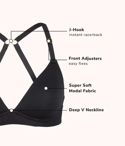 Vista 3 de LIVELY Sujetadores sin aros para todo el día para mujer Brasier con escote en V profundo sin aros Copas ligeramente acolchadas