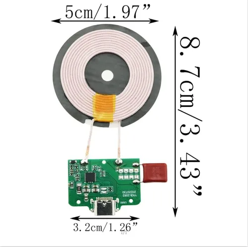 Vista 3 de Placa de circuito inalámbrica del cargador PCBA de 15W Qi con la carga del cojín de la bobina