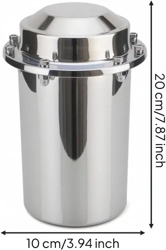 Vista 5 de Time Storage Container Stainless Steel Cylinder Capsule for Valuables and Keepsakes with Brushed Silver and Circular Band for Drawer Shelf