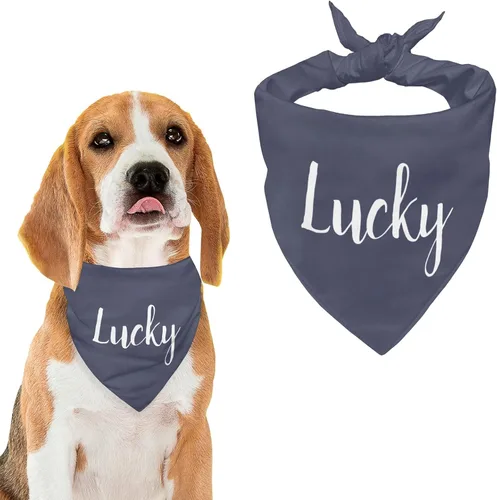 Vista 40 de Bandana personalizada para perro con nombre de poliéster, bandana personalizada para perro, triángulo, bufanda personalizada para mascotas