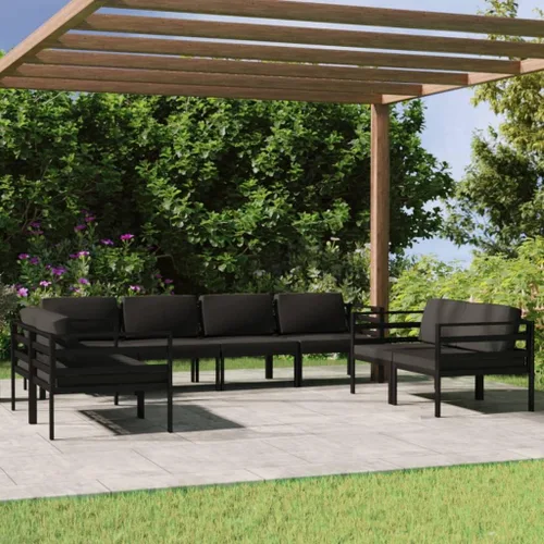 Vista 10 de Juego de 7 piezas para patio con cojines, sofá al aire libre, juego de bar de patio, muebles modernos para exteriores, banco de comedor