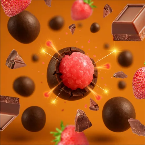 Vista 5 de Popping Candy, Chocolate Rocks, Rocas de caramelo con sabor a fresa