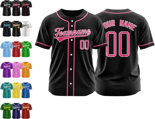 Vista 45 de Camiseta de béisbol personalizada, nombre de béisbol personalizado, logotipo de número, camiseta de béisbol personalizada para hombres, mujeres