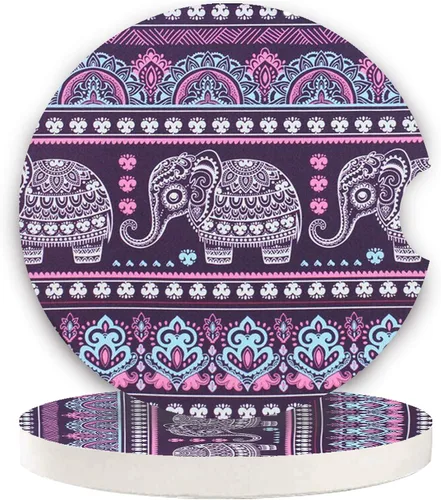 Vista 11 de LogHog Posavasos de cerámica para automóvil de 2.56 pulgadas, diseño adorable de abeja: no te preocupes, Bee Happy - Portavasos perfectos