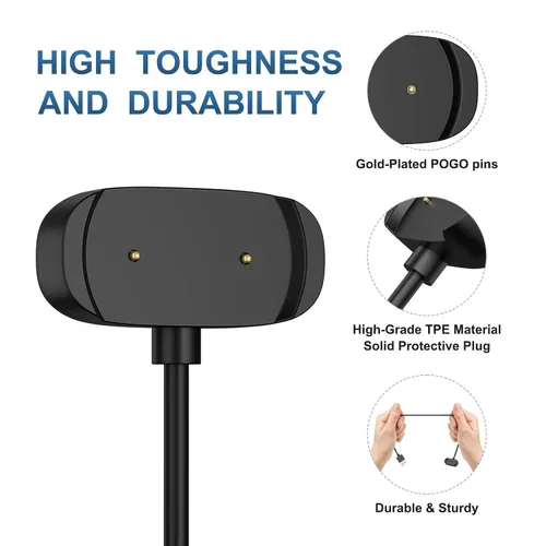 Vista 4 de AK Cargador USB A compatible con Amazfit Bip 5/3/3 Pro/Bip U, GTS 4 2 Mini / 2e, GTR 2 Mini / 2e, Amazfit T-Rex Pro, Active, cable de carga