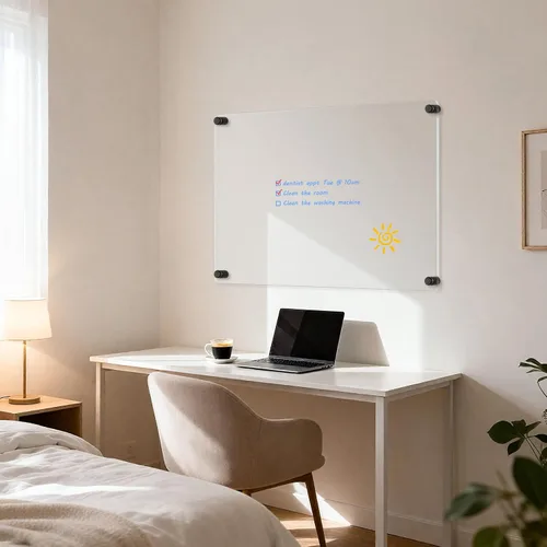 Vista 9 de Pizarra Acrílica de Borrado en Seco para Pared, 24" x 16" Pulgadas Tablero de Notas Acrílico Negro No Magnético para Pared, Planificador Familiar