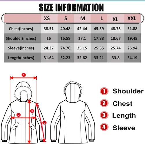 Vista 2 de PUREMSX Winter Parkas for Women, Water Resistant Thick Warm Vegan Down Padded Jacket Coat XS-XXL