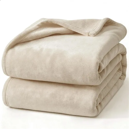Vista 18 de Hansleep Manta de forro polar para sofá beige, súper suave manta de franela esponjosa y acogedora para todas las estaciones, beige, manta de 50x60