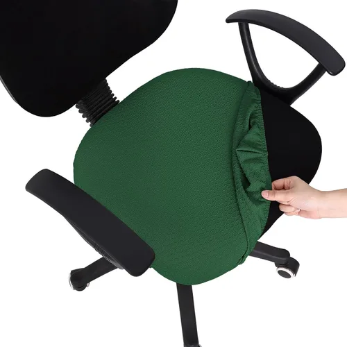 Vista 11 de Smiry Fundas de asiento de silla de computadora de oficina, de jacquard elástico, extraíbles, lavables, antipolvo, protectores de cojín para silla