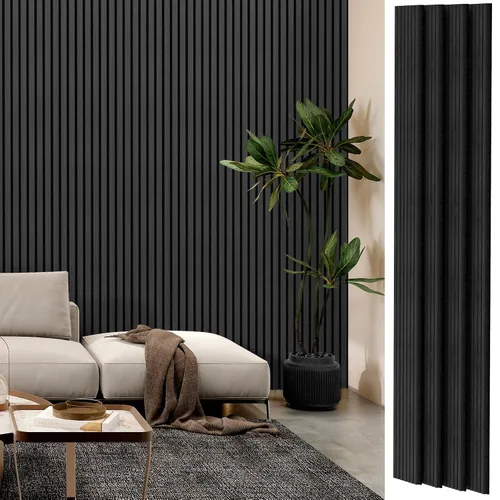 Vista 6 de 4 paneles acústicos de listones de madera para una decoración elegante y reducción de ruido