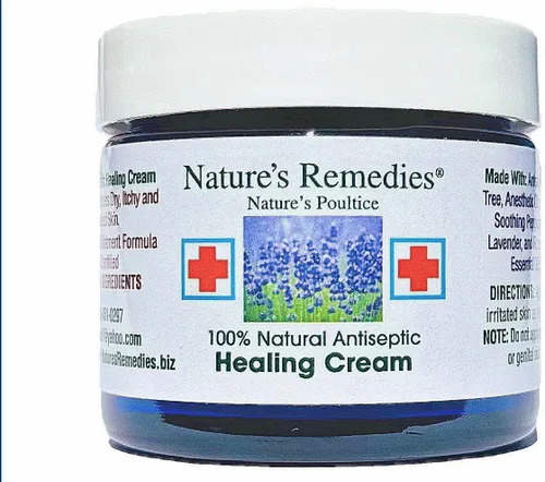 Vista 4 de Crema curativa antiséptica 100% natural: cura y alivia la picazón, la irritación y la piel lesionada (2 onzas) For Eczema, Psoriasis, Bed Sores