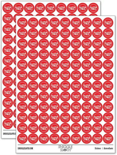 Vista 11 de Más de 200 pegatinas redondas sin gluten, acabado brillante, tamaño de 0.50 pulgadas, color negro