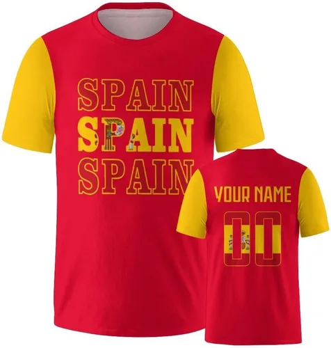 Vista 11 de Camisetas de fútbol nacionales personalizadas 2024 con diseño de fuentes, ropa personalizada con tus números de nombre para hombres, mujeres
