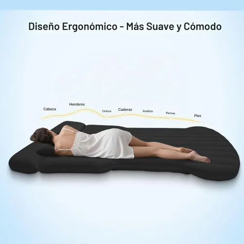 Vista 7 de Colchón de aire de coche para Tesla Modelo Y, cama inflable para acampar Negro