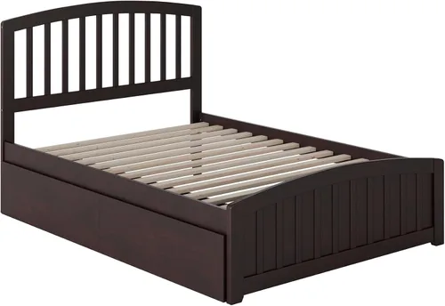 Vista 6 de AFI, Richmond - Cama de plataforma de almacenamiento matrimonial con estribo a juego, color espresso