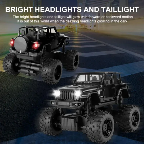 Vista 11 de Coche RC todoterreno con licencia 1/14 para Jeep, puertas abiertas, luces