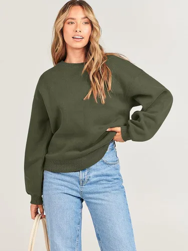 Vista 8 de ANRABESS Sudadera de manga larga para mujer, casual, cuello redondo, ajuste holgado, sudadera con capucha de forro polar para otoño