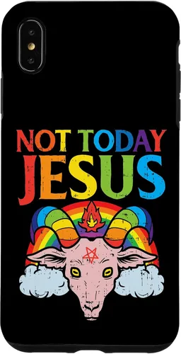Vista 11 de Today Not Jesus Satan Goat Satanic Rainbow Satanism Gift Case for iPhone 17