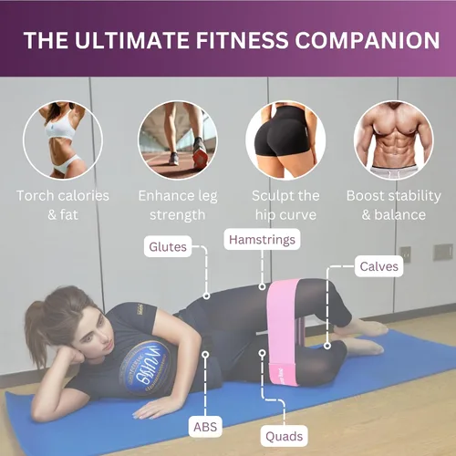 Vista 6 de Adjustable Fabric Resistance Bands, Non-Slip Exercise Bands for Men and Women, Perfect Workout Bands for Glutes and Lower Body Training - 1 Pack