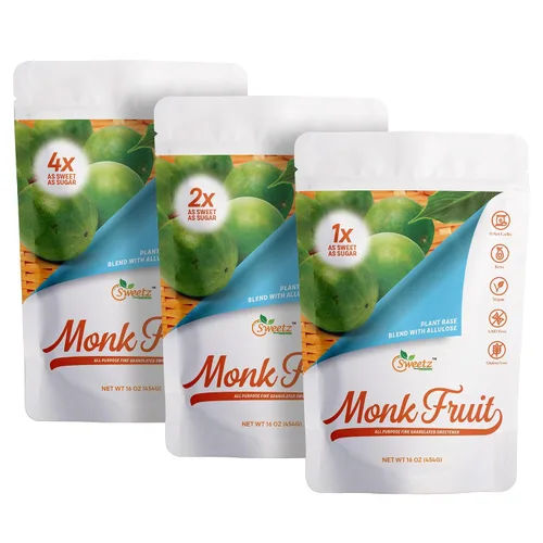 Vista 12 de Monk Fruit - Edulcorante multiusos de alulosa paquete múltiple-2: 1 dulzura de azúcar; porciones totales 228; edulcorante cero calorías, sustituto