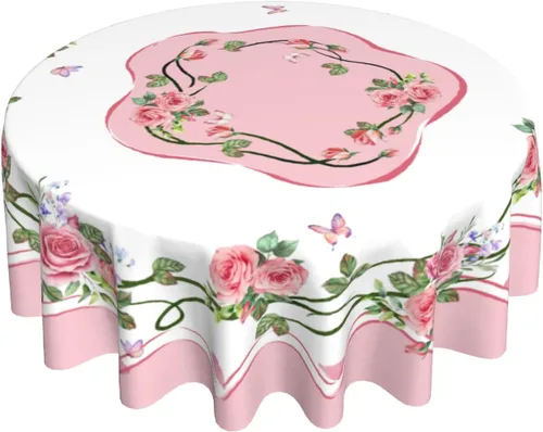 Vista 21 de Giwawa Mantel de Mesa Redondo con Bandera de EE. UU., Mantel Americano con Estrellas, Mariposas, Círculo, 152 cm. Mantel del 4 de julio, Día