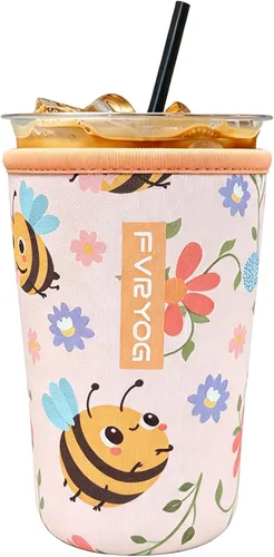 Vista 21 de Reusable Insulated Neoprene Iced Coffee Sleeves for Iced Coffee Cups, Coffee Coolies sleeves for Iced & Hot Drinks