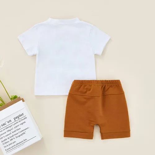 Vista 3 de Conjunto de camiseta de manga corta para bebé y niño, ropa de verano para niños pequeños