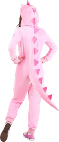 Vista 3 de Fun Costumes Mono de dinosaurio rosa para mujer, talla M