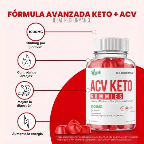 Vista 4 de Simpli Health ACV Keto + Gomitas, SimpliHealth ACV Keto Suplemento Gomitas - Máxima fuerza, Simpli ACV Gomitas, fórmula avanzada de apoyo natural