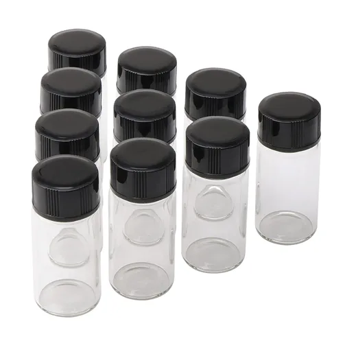Vista 19 de 20pcs Colección de Muestra Líquida Borwn Botellas de Vidrio Frascos Tapón Tornillo Capacidad 0.1 fl oz Ámbar