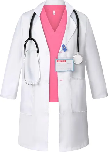 Vista 3 de Soyoekbt Kids Doctor Costume Doctor Lab Coat for Kids Halloween Doctor Dress up for Boys Girls