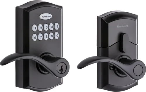Vista 15 de Kwikset SmartCode 955 - Cerradura electrónica de palanca Kingston de 10 botones en negro mate para uso comercial ligero, con entrada sin llave