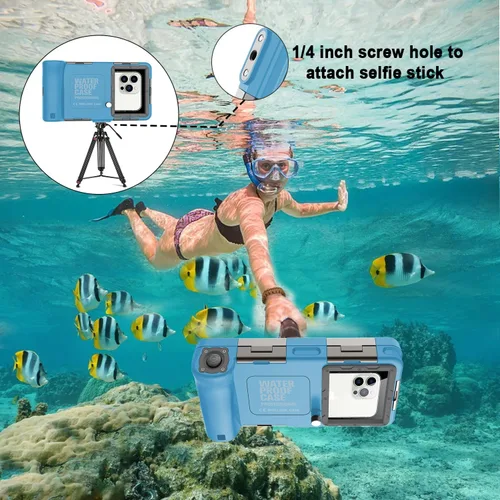 Vista 2 de ShellBox Case Funda de buceo de 2ª generación para teléfono/serie Samsung Galaxy, teléfonos universales [4.9-6.9 pulgadas], snorkel [15m/50ft]