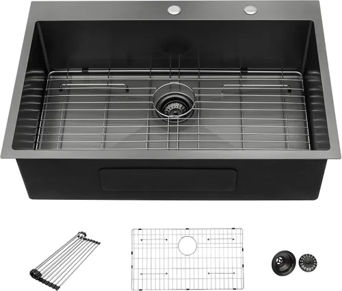 Vista 43 de Fregadero de cocina para exteriores 15 x 15 pulgadas, fregadero de bar de 15 x 15 pulgadas, fregaderos de cocina de acero inoxidable de calibre 16