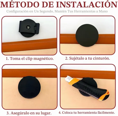 Vista 7 de XXHong - Soporte magnético para herramientas, clip para cinturón, organizador de herramientas magnético resistente para tornillos, clavos