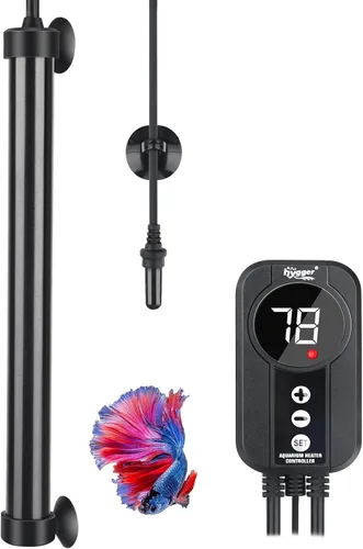 Vista 10 de hygger Calentador de Acuario Marino 50W 100W 200W 300W 500W, Calentador de Titanio con Calibración de Temperatura, Controlador LED Digital, Sonda