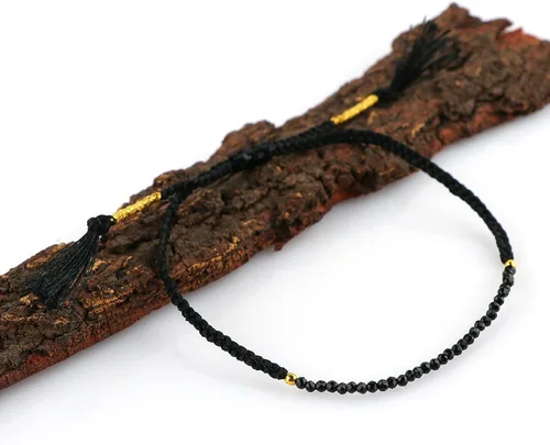 Vista 35 de Thecraftman - Pulsera trenzada de cuentas naturales, cristales energéticos, regalo para ella, pulsera de protección de hilo trenzado de mano