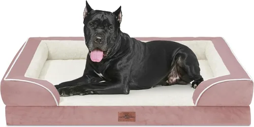 Vista 194 de Comfort Expression - Cama ortopédica para perros medianos, 28 x 19 pulgadas, cama impermeable y de apoyo de espuma con cojines removibles, sofá