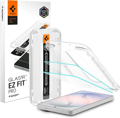 Vista 9 de Spigen GlasTR EZ FIT - Protector de pantalla de vidrio templado para Galaxy S24 Ultra 9H+ Tempered glass, Scratch resistance, Auto-align tray