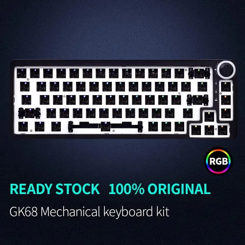 Vista 6 de La caja de conexiones programable intercambiable en caliente GK68 RGB se puede reemplazar con interruptor de kit de teclado mecánico de bricolaje