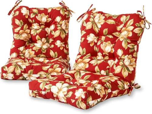 Vista 28 de Greendale Home Fashions Juego de 2 cojines de asiento y respaldo para exteriores, diseño Adobe Stripe 2