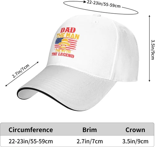 Vista 6 de QIZYOQA Dad The Man The Myth The Legend Baseball Cap for Men Women Adjustable Funny Dad Hat