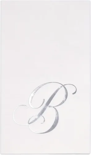 Vista 13 de Gift Boutique 100 Servilletas Blancas para Invitados con Monograma Plateado Letra S Paquete de Papel Desechable Elegante Servilleta de Mano