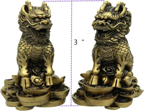 Vista 3 de Betterdecor Feng Shui Guardián Imperial Chino Chi Lin/Kylin/Qi Lin Estatua Decoración B3