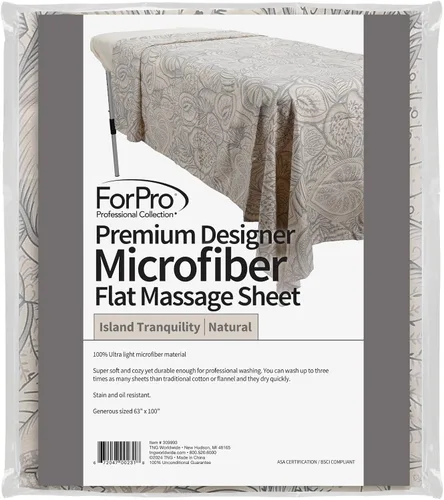 Vista 5 de ForPro Professional Collection Sábana encimera de microfibra de alta calidad para mesas de masaje, ultraligera, resistente a las manchas y a