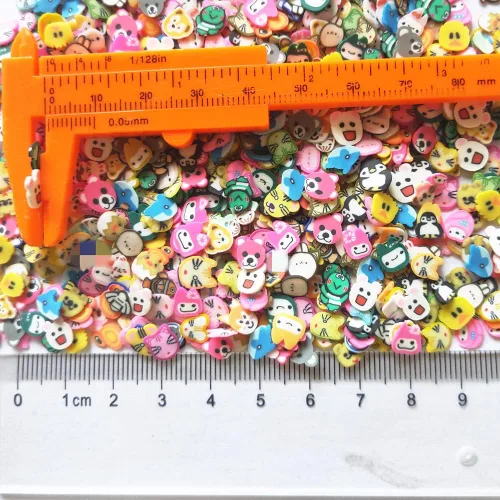 Vista 2 de 1.41 oz Mini Animales Fimo Rebanadas de Polímero Adultos Uñas Rebanadas de Arte Suministros de Diseño DIY Artesanía (Animales)