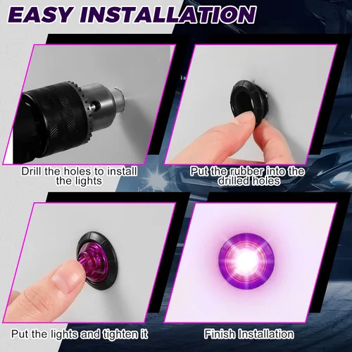 Vista 6 de 50 luces LED redondas de 3/4 para remolque, luces LED delanteras y traseras de 12 V, luces de remolque impermeables para camión, automóvil, autobús
