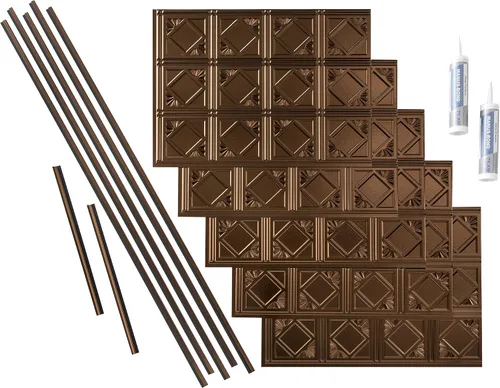Vista 15 de FASÄDE Kit decorativo para salpicaduras de vinilo de estilo tradicional y patrón 4 de 15 pies cuadrados en bronce de las Bermudas