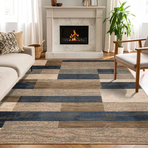 Vista 23 de Superior - Alfombra de pasillo, reverso de yute, moderna, geométrica, para dormitorio, oficina, sala de estar, entrada, suelo de madera dura